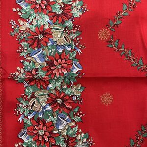 Vintage Joan Kessler for Concord Fabrics Floral Christmas Border Print  57x114